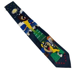 Vintage Looney Tunes Mania Black Tazmanian "Taz" Devil Novelty Football Tie 90s
